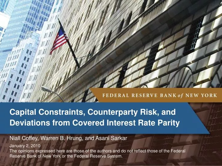 capital constraints counterparty risk and deviations from covered interest rate parity