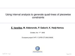 Using interval analysis to generate quad-trees of piecewise constraints