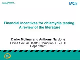 Financial incentives for chlamydia testing: A review of the literature