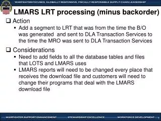 LMARS LRT processing (minus backorder)