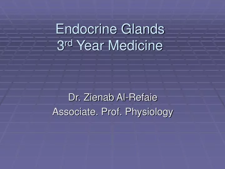 endocrine glands 3 rd year medicine