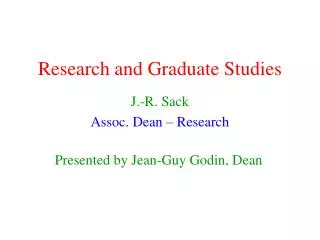 Research and Graduate Studies