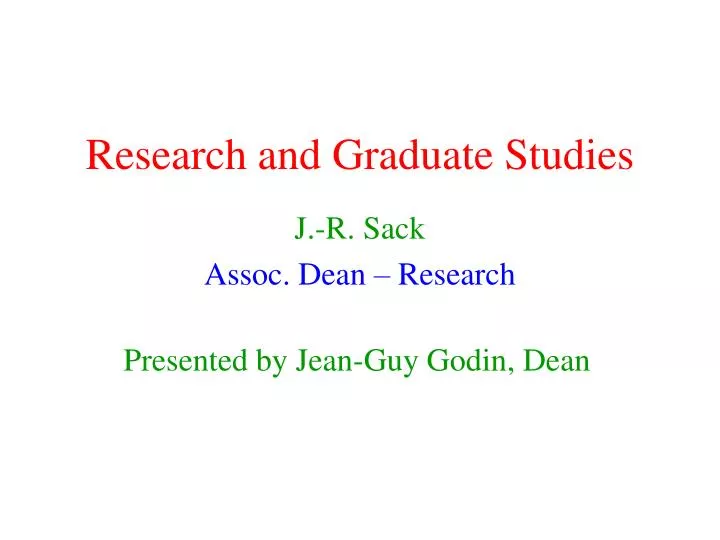 research and graduate studies