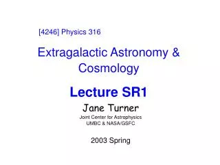 Extragalactic Astronomy &amp; Cosmology Lecture SR1