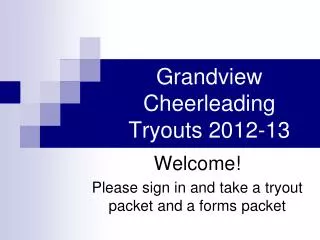 Grandview Cheerleading Tryouts 2012-13