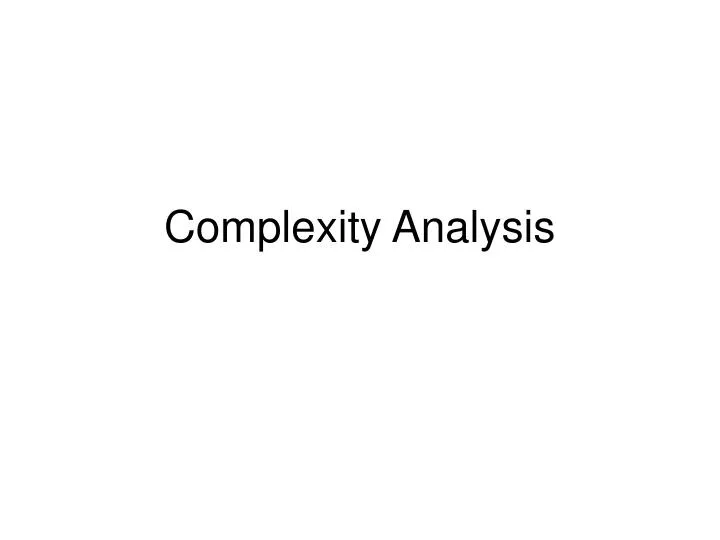 complexity analysis