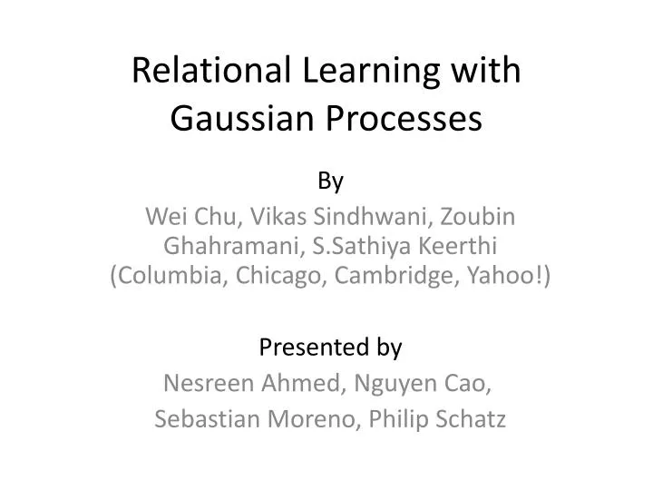 relational learning with gaussian processes