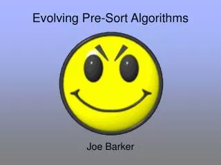 Evolving Pre-Sort Algorithms