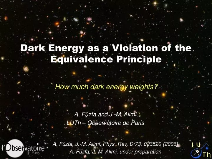 dark energy as a violation of the equivalence principle