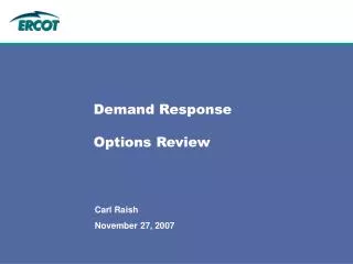 Demand Response Options Review
