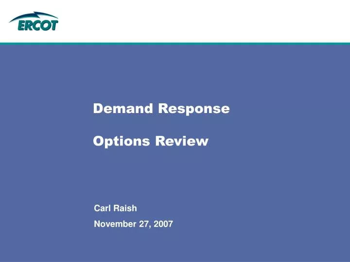 demand response options review