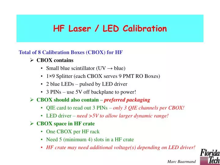 hf laser led calibration