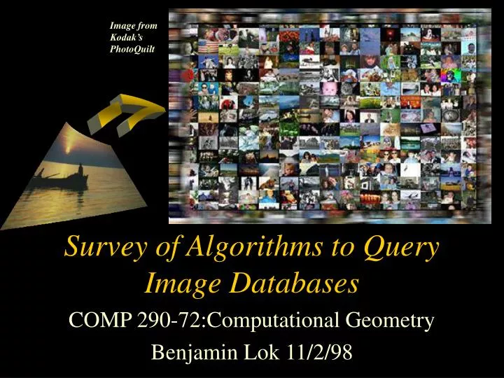 survey of algorithms to query image databases
