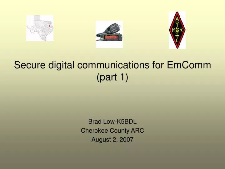 secure digital communications for emcomm part 1