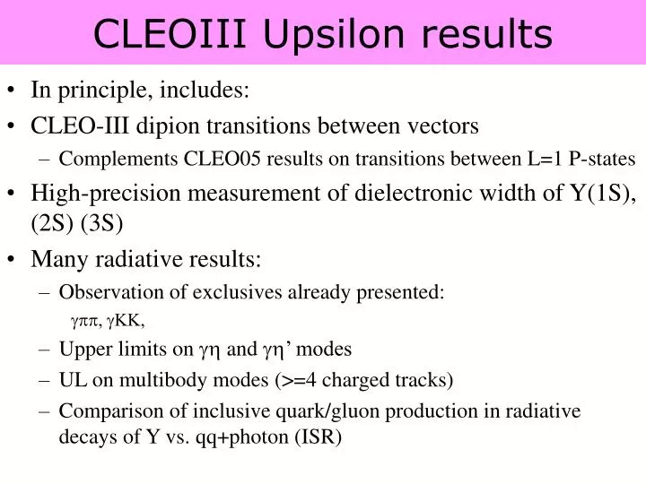 cleoiii upsilon results