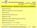 Giant Resonances – Wavelets, Scales and Level Densities - slide 1