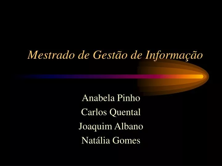 mestrado de gest o de informa o