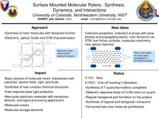 Surface Mounted Molecular Rotors: Synthesis, Dynamics, and Interactions