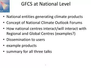 GFCS at National Level