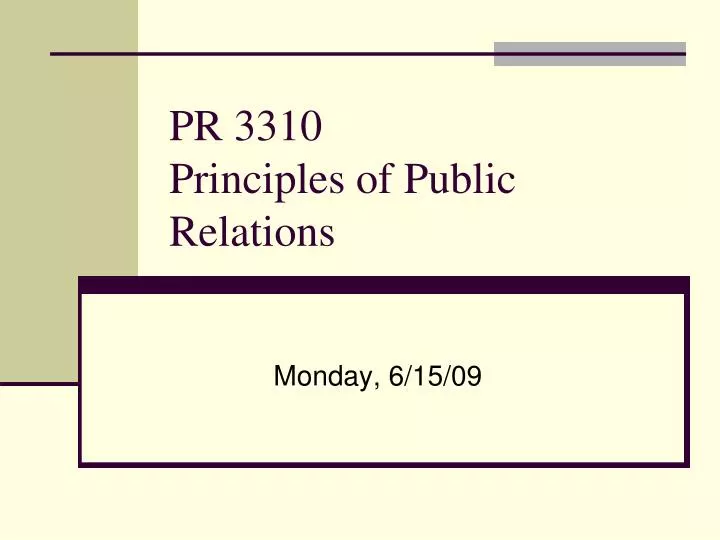 pr 3310 principles of public relations