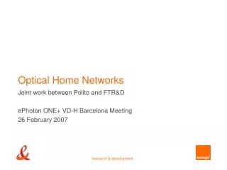 Optical Home Networks