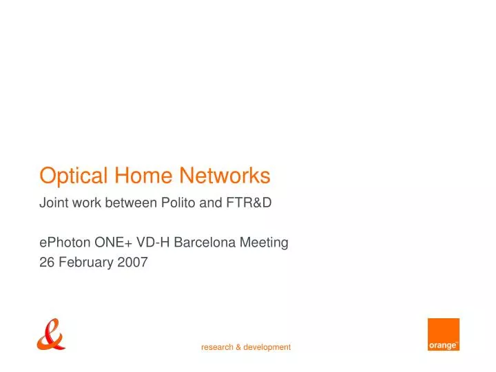 optical home networks