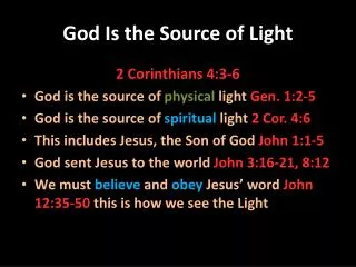 God Is the Source of Light