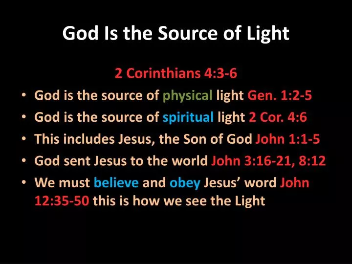 god is the source of light
