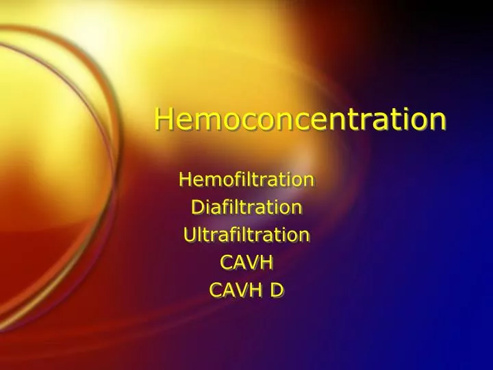 hemoconcentration