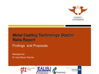 Metal Casting Technology Station Ralis Report