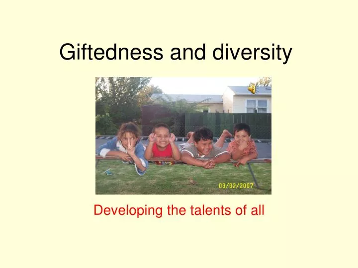 giftedness and diversity