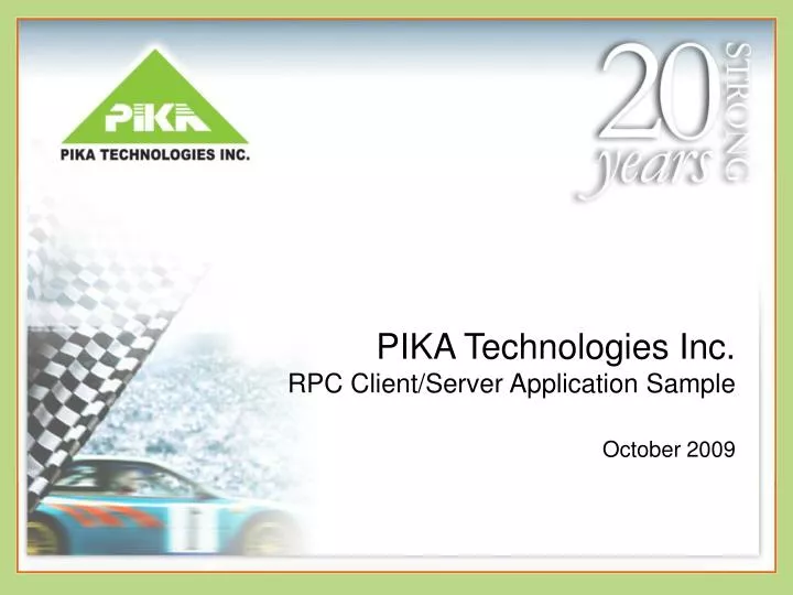 pika technologies inc rpc client server application sample october 2009