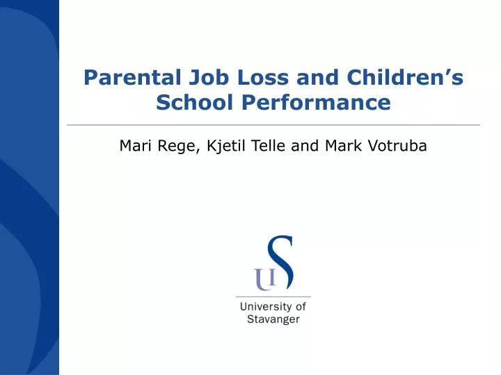 parental job loss and children s school performance