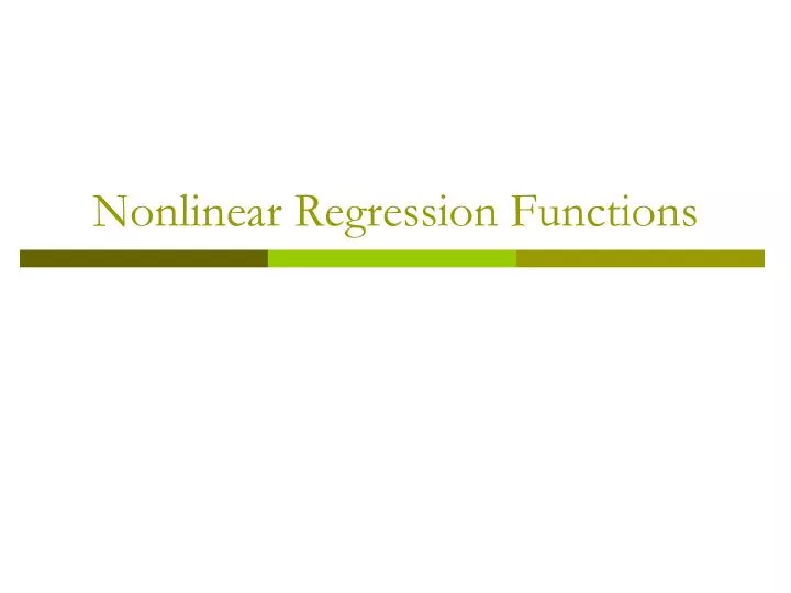 nonlinear regression functions