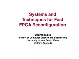 Systems and Techniques for Fast FPGA Reconfiguration