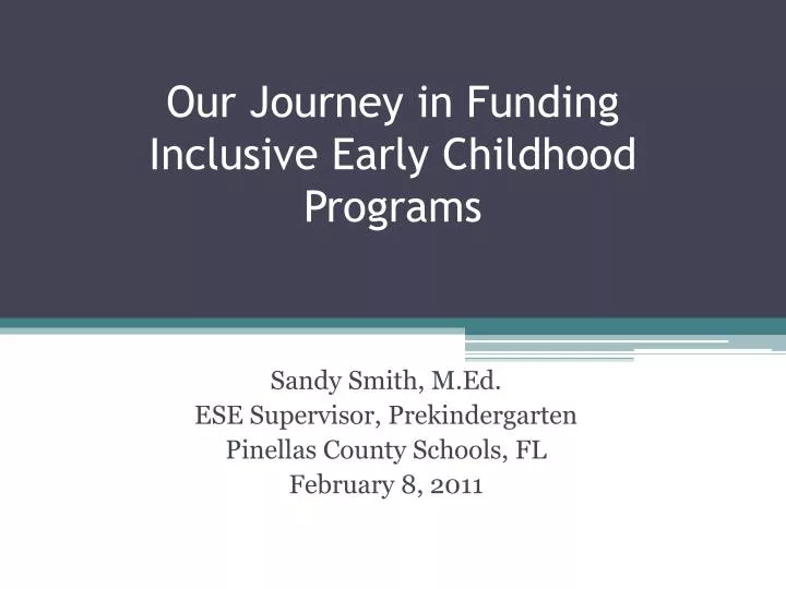 our journey in funding inclusive early childhood programs