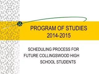 PROGRAM OF STUDIES 2014-2015