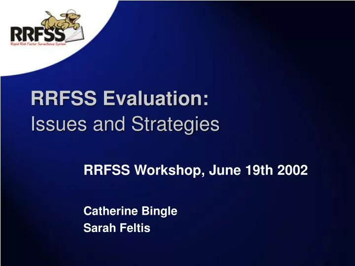 rrfss evaluation issues and strategies