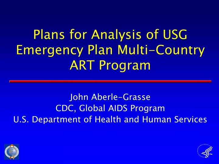 plans for analysis of usg emergency plan multi country art program