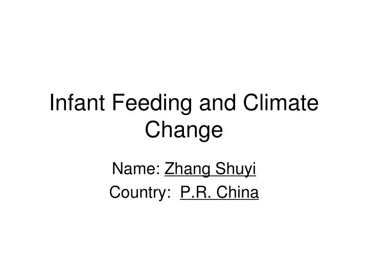 infant feeding and climate change