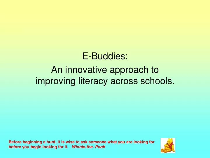 e buddies an innovative approach to improving literacy across schools