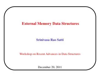 External Memory Data Structures