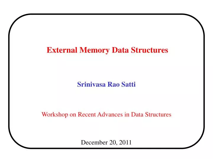 external memory data structures