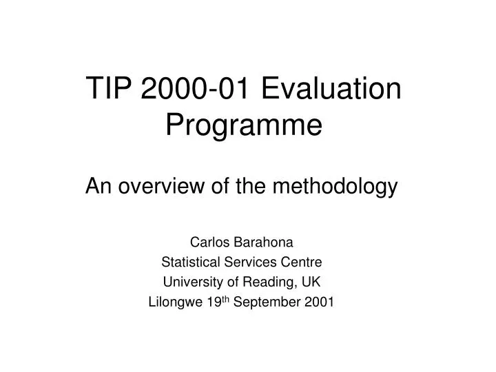 tip 2000 01 evaluation programme