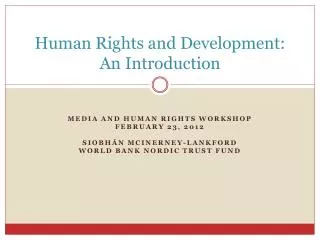 Human Rights and Development: An Introduction