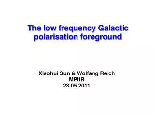 The low frequency Galactic polarisation foreground