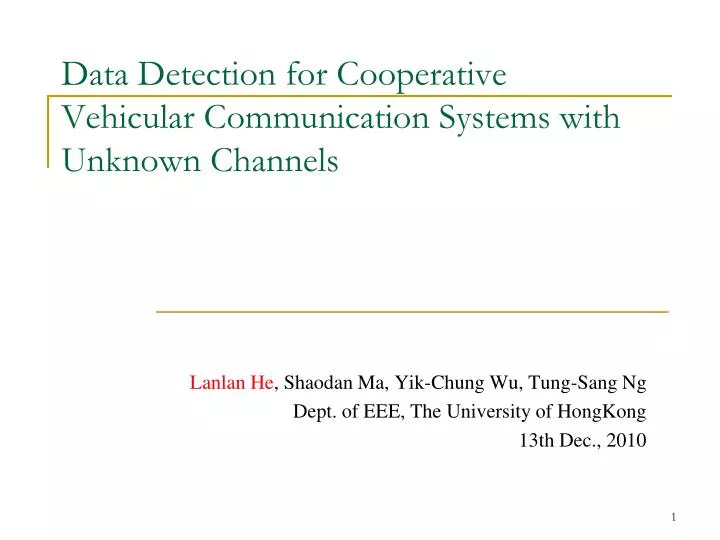 data detection for cooperative vehicular communication systems with unknown channels