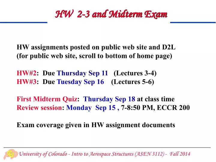 hw 2 3 and midterm exam