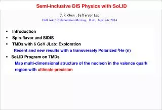 Semi-inclusive DIS Physics with SoLID