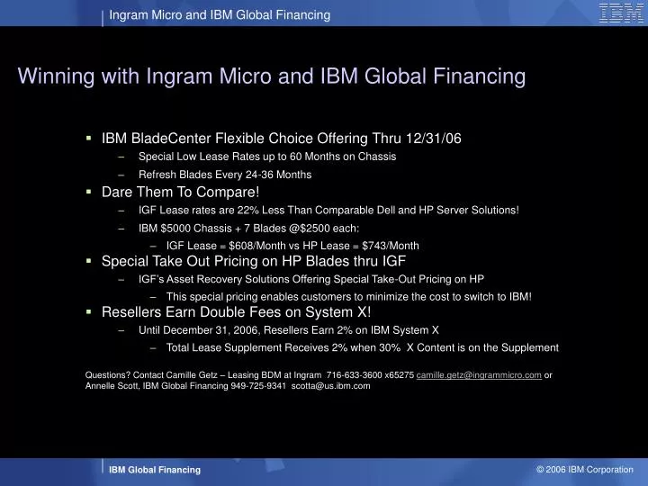 winning with ingram micro and ibm global financing